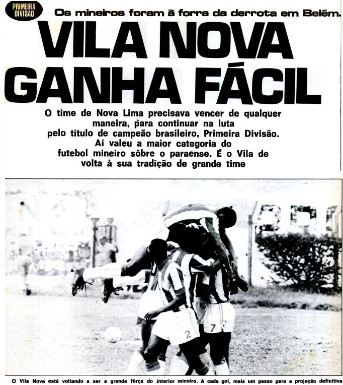 Revista Placar: Villa Nova vence CLube do Remo por 3x0