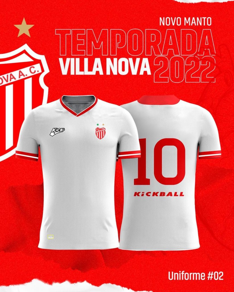Modelo de camisa Fora do Villa Nova para a temporada 2022 Campeonato Mineiro