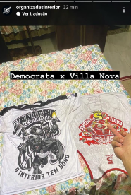 Torcedor organizado do Democrata-GV exibe camisa furtada em conflito com villanovenses